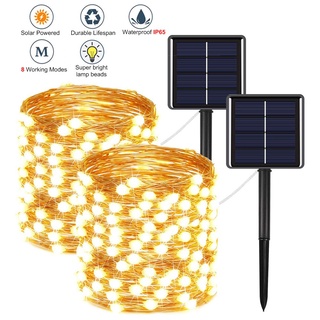 Đèn dây năng lượng mặt trời 22M 200LED, Đèn cổ tích ngoài trời chống nước 8 chế độ cho bữa tiệc Giáng sinh, sân vườn, đám cưới, trang trí phòng ngủ