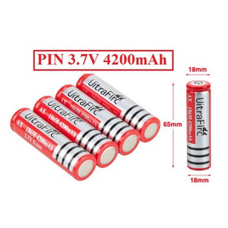 1 viên Pin sạc Ultra Fire 3.7V 4200mah, 6800mah dùng cho đèn pin, quạt...