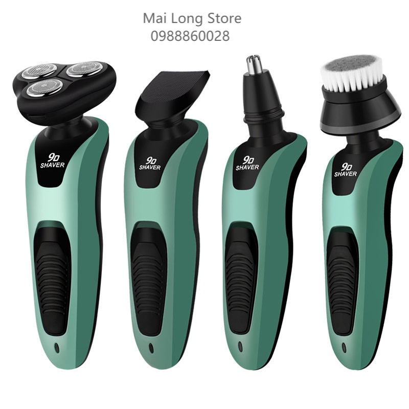 Máy Cạo Râu , Máy Cạo Râu Đa Năng 3 Lưỡi Xoay Cao Cấp SHAVER 9D Cạo Khô Không Rát