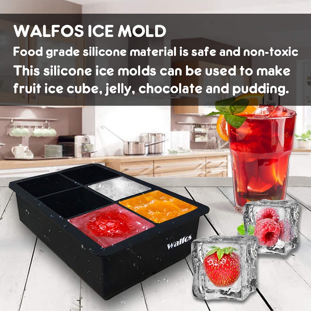 Ảnh Khuôn Walfos Bằng Silicon Làm Đá Bi Uống Rượu Whisky 2