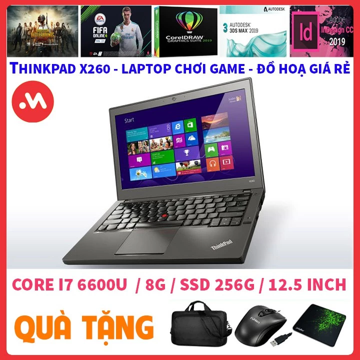 Laptop Thinkpad X260 - i7 6300U, laptop cũ chơi game cơ bản đồ họa - Hàng nhập khẩu USA