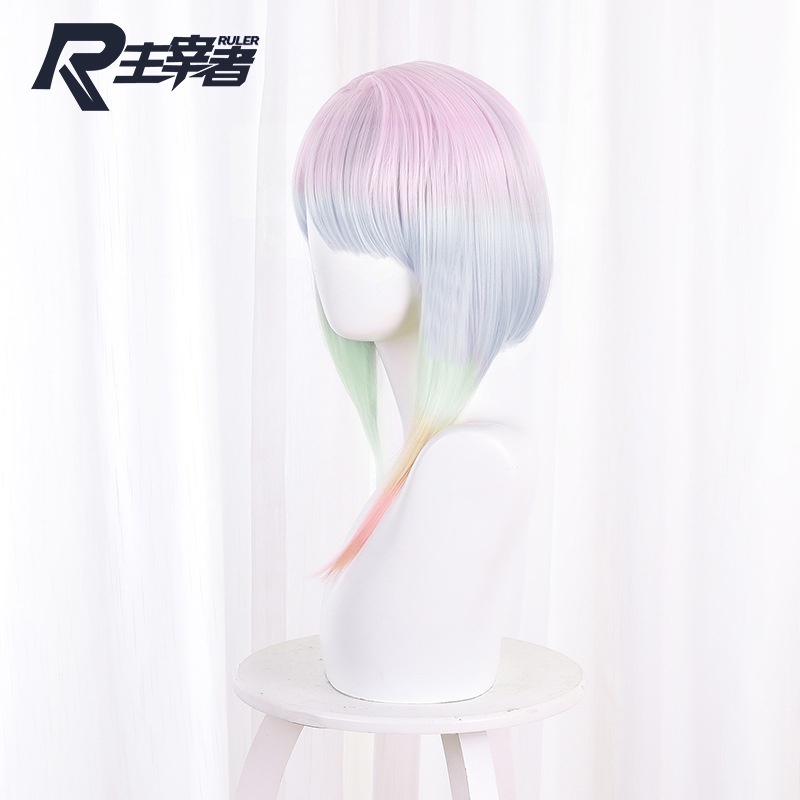 GN Cyberpunk Edgerunners Lucy Tóc Giả Cosplay Anime Nhiều Màu Sắc Tóc Giả Trang Phục Lông Tơ Tóc Giả Halloween NG