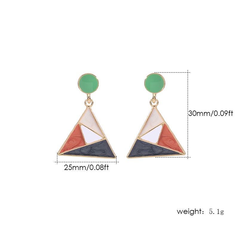 Ảnh Pinkdudu 3 Màu Sắc Rỗng Tam Giác Thả Eearrings S925 Bạc Kim Sáng Tạo Bông Tai Hợp Kim Dành Cho Nữ Trang Sức Quà Tặng PD574 2