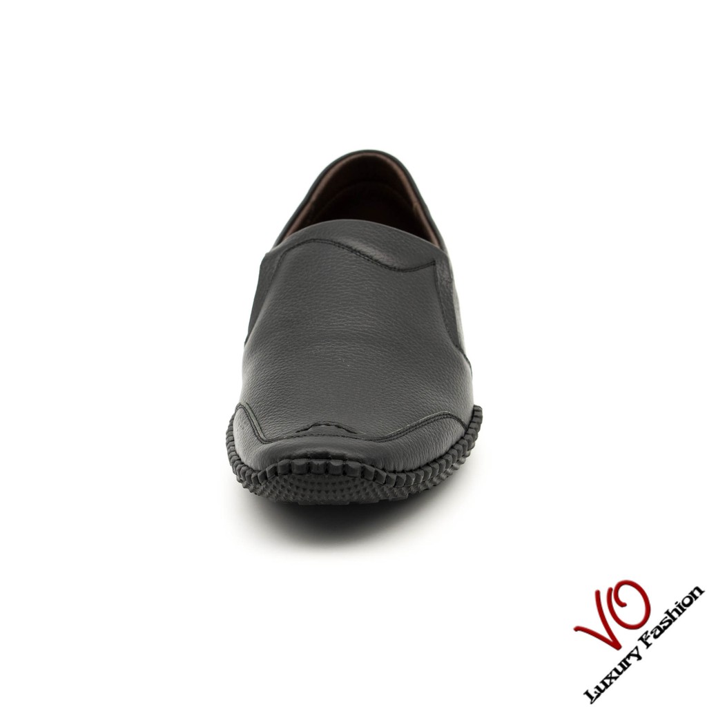 Ảnh Giày mọi da bò thật màu đen và nâu đỏ KK459 4
