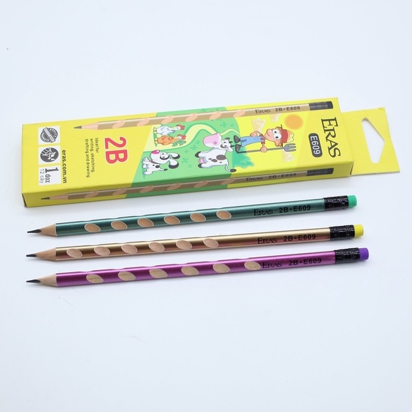 Product image Hộp 12 bút chì 2B, Bút chì Eras định vị 3 điểm E609 4