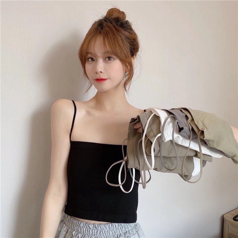 Áo bra nữ nâng ngực 2 dây, ao bra dáng dài mền mịn thoáng mát 1806