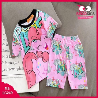 Set đồ bộ lửng bé gái thun lạnh 3D chất đẹp cho bé từ 1 đến 5 tuổi cực xinh xăn