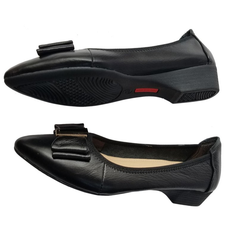 Giày búp bê nữ da bò thật BIGGBEN cao 3 cm HKD346