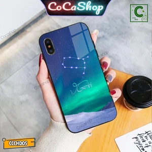Ốp lưng iphone mặt kính sáng bóng cầm tay chắc chắn - Cung Song Tử - 6/6plus/6s/6splus/7/7plus/8/8plus/x/.....