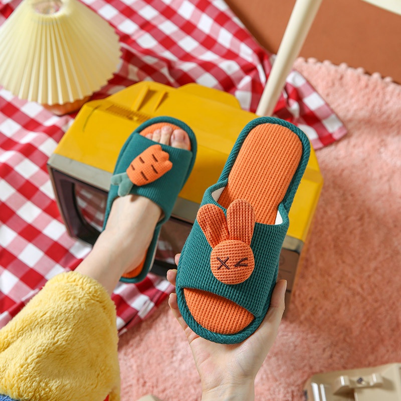Dép Đi Trong Nhà Mềm Mại Chống Trượt Họa Tiết Hoạt Hình Cho Cặp Đôi
