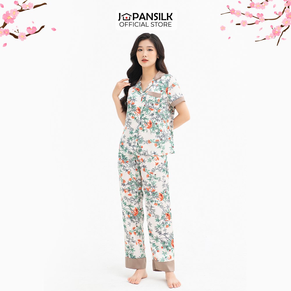 Ảnh Combo 5 Bộ Đồ Ngủ Lụa Satin Nhật Pijama Họa Tiết Tranh Vẽ JAPAN SILK Chính Hãng 3