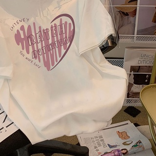 Áo thun HIIXIIVI 100% cotton tay ngắn cổ tròn in hình thời trang mùa hè phong cách Hàn Quốc 2022 dành cho nữ