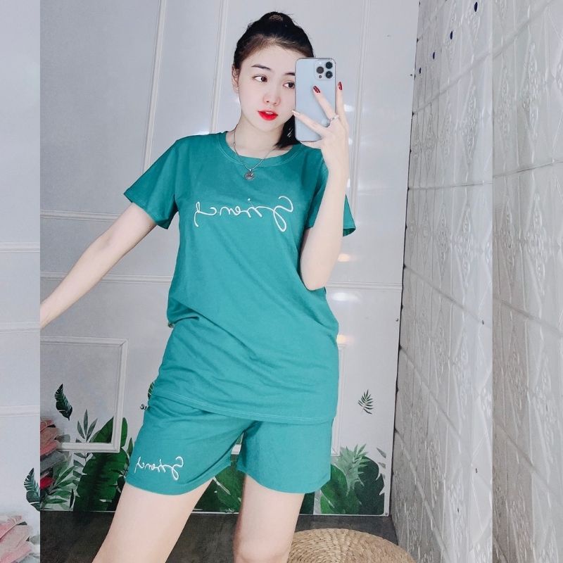 Đồ Bộ Nữ Mặc Nhà ESHOP Bigsize 43-85kg Thun Cotton Co Giãn, Áo Tay Ngắn Quần Đùi Mùa Hè
