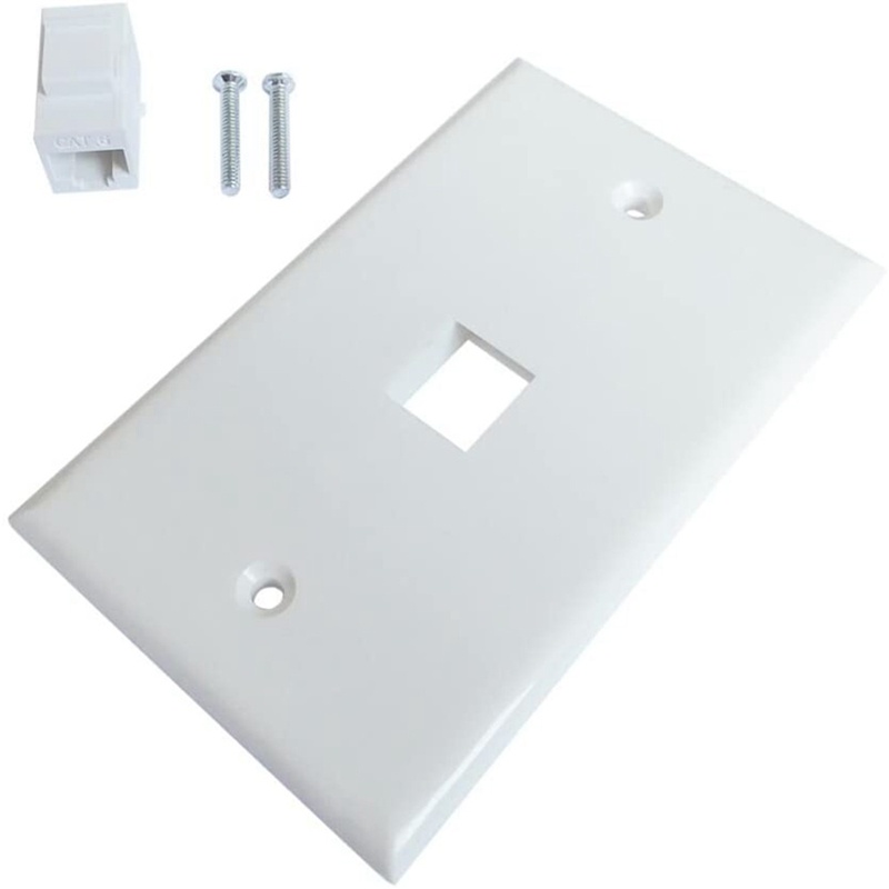 [Còn hàng] Tấm tường Ethernet 1 cổng, Tấm tường Jack Keystone với RJ45 Keystone Nữ sang Nữ Khớp nối nội tuyến