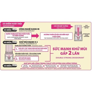 Hộp Thơm Phòng Sukki-ri Khử Mùi Cao Cấp (khử mùi Toilet/ Thuố© lá/ Phòng ngủ) dung tích 400ml