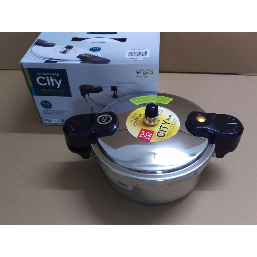 Nồi áp suất inox dùng được bếp từ Kitchen Flower Korea, dung tích 3,4,5