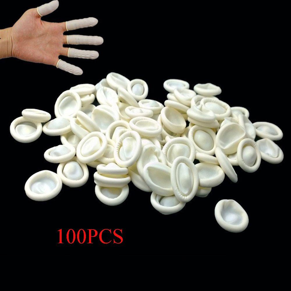 NKSFX 100 CÁI Ngón Tay Cots Dùng Một Lần Cao Su Móng Tay Nghệ Thuật Dụng Cụ Găng Tay Cao Su