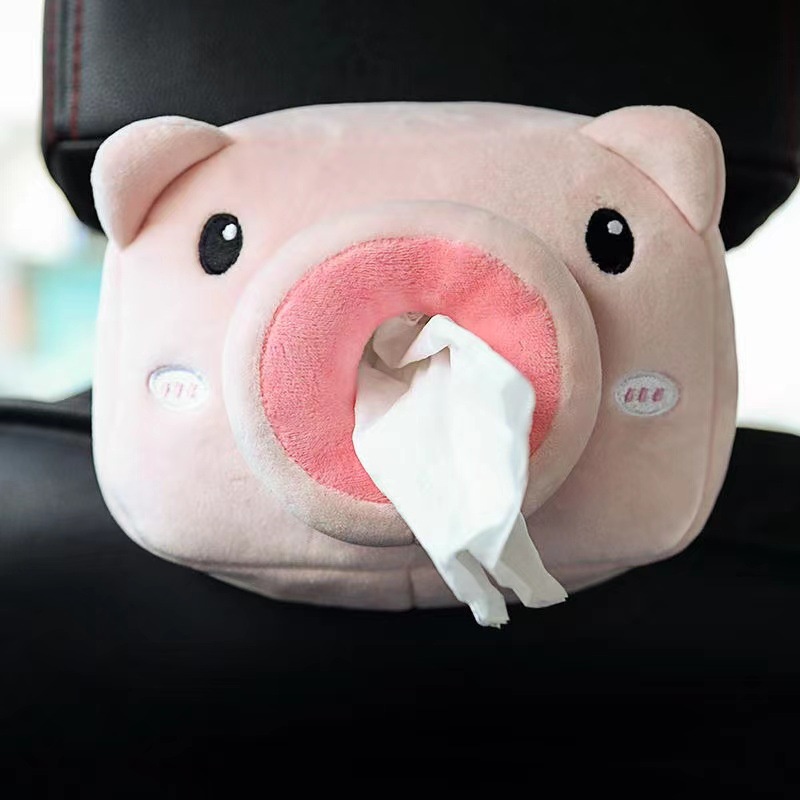 Hộp Đựng Khăn Giấy Hình Vịt Hoạt Hình Treo Chỗ Tỳ Tay Xe Hơi
