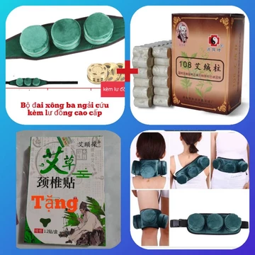 Đai xông ngải cứu BA kèm lư đồng cao cấp, hộp ngải đoạn 108 viên