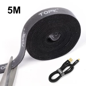 TOPK Dây Khóa Dán 5M Dây Buộc Cáp Miếng Dán Móc & Vòng Tự Dính Chắc Chắn