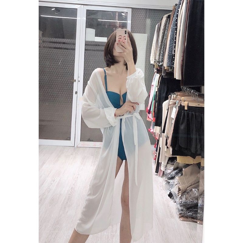 Bikini Đồ Bơi Áo Choàng Đi Biển Đen Trắng – Thời Trang Biển