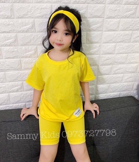 Set pé áo thun + quần + turban