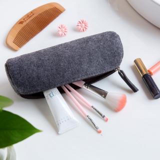Túi Đựng Bút / Mỹ Phẩm Bằng Vải Nỉ Kích Thước Nhỏ Gọn Chiều Dài 20Cm Tiện Dụng Cho Học Sinh
