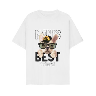 Áo thun unisex 🚚 FREESHIP 🚚 Áo thun nam nữ form đẹp in hình cún con đeo kính MAN đáng yêu vải dày mịn mát 2019T1726