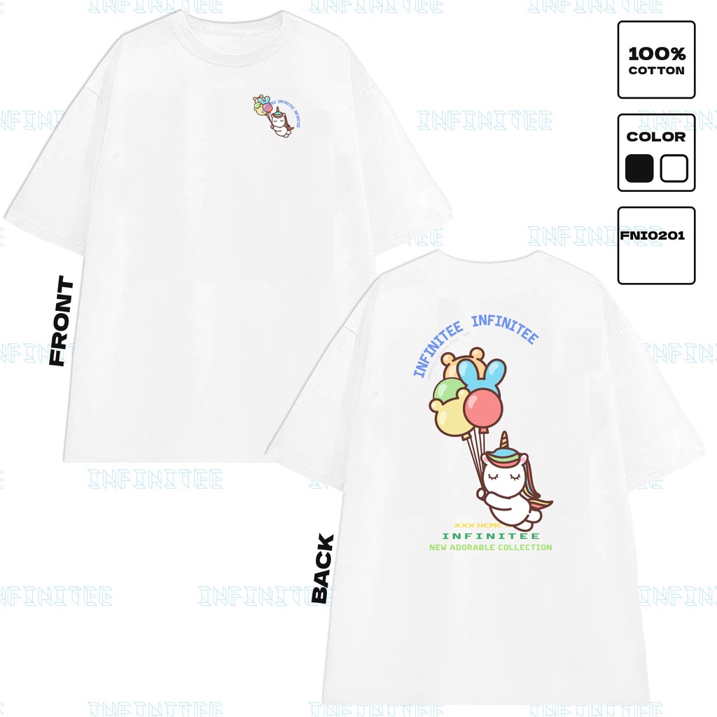 Áo thun INFINITEE Fni0201, Thun 100% Cotton - form rộng Unisex.