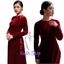 Áo dài nhung truyền thống cách tân đỏ đô may sẵn