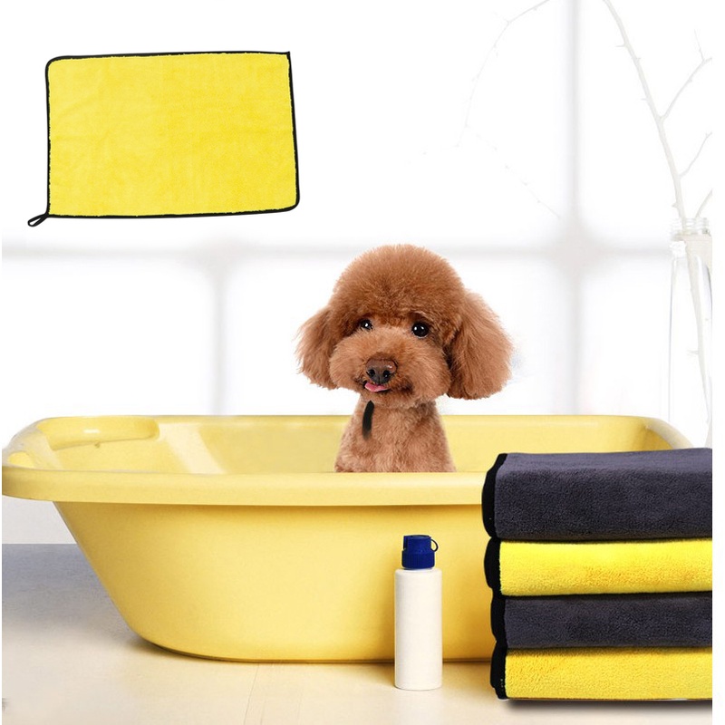Pet Dog Khăn tắm siêu thấm cho mèo Khăn sợi nhỏ khô nhanh Đồ dùng chải lông thú cưng Áo choàng tắm cho chó con Phụ kiện cho chó lớn
