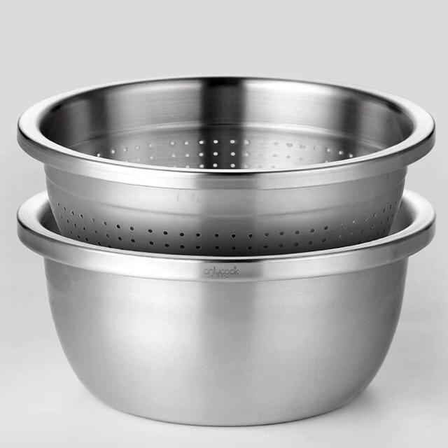 Bộ thau rổ inox 304 loại mờ - Onlycook nhiều kích thước | Shopee Việt Nam