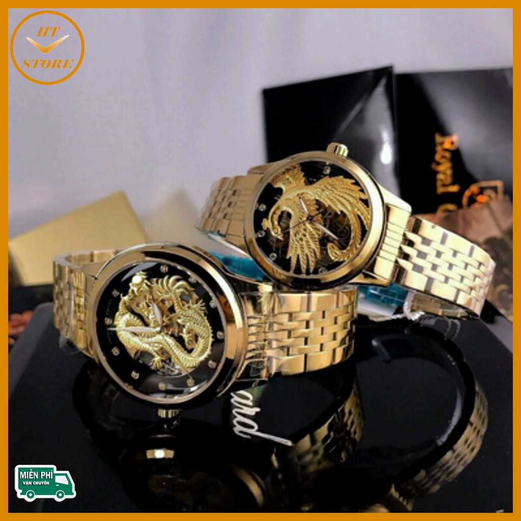 Đồng hồ nam chính hãng TEVISE đồng hồ cơ hình rồng phượng | Shopee Việt Nam
