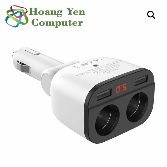 Cốc Sạc Xe Hơi Hoco Z28 Power Ocean 2 Cổng Tẩu Sạc, 2 Cổng Sạc USB - BH 6 Tháng - Hoàng Yến Computer