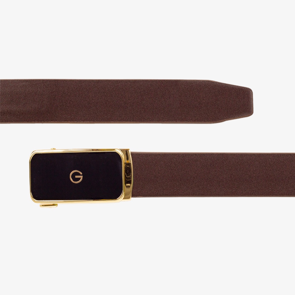 Ảnh Thắt lưng nam da bò nguyên tấm Bụi leather - L111, màu nâu, mặt khóa tăng tự động thép không gỉ, BH 12 tháng 3