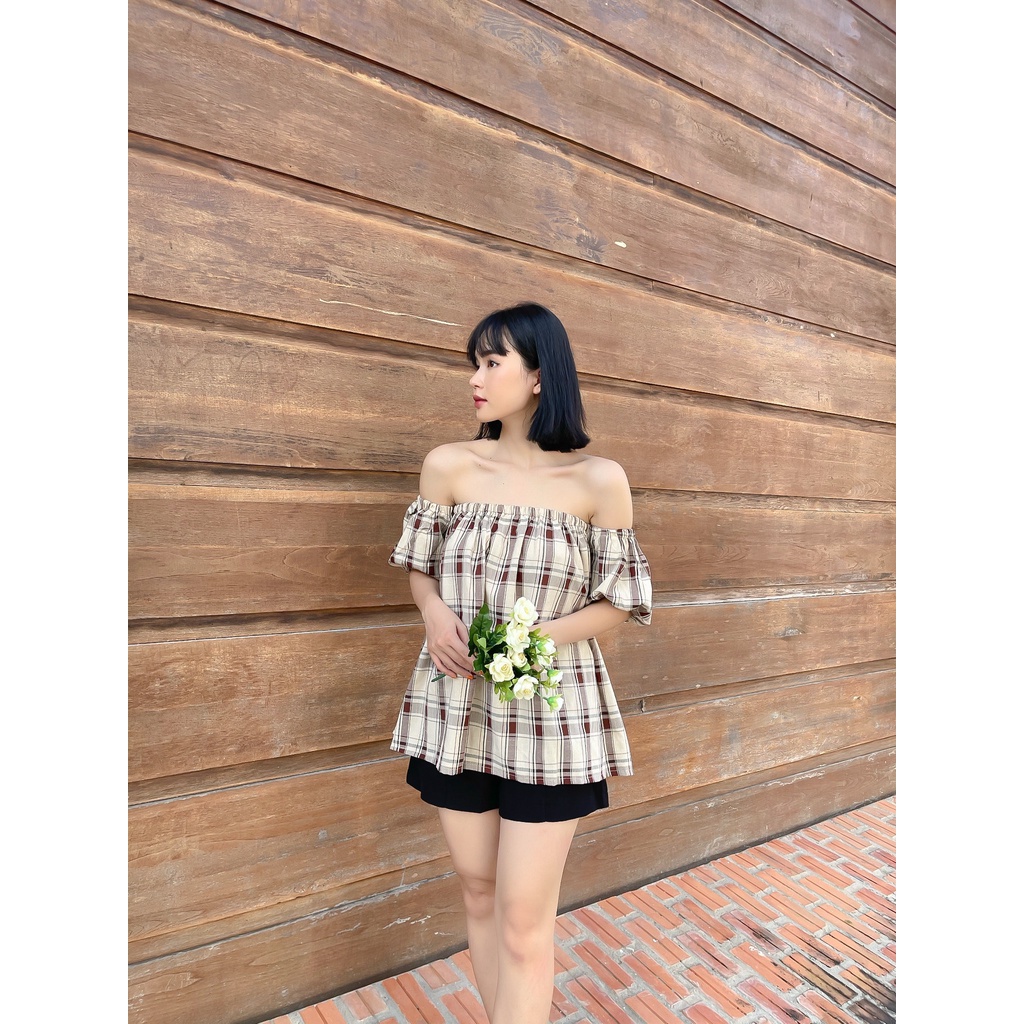 ÁO TRỄ VAI TAY BỒNG NỮ ÁO KIỂU BÁNH BÈO TAY PHỒNG - OFF SHOULDER TOP