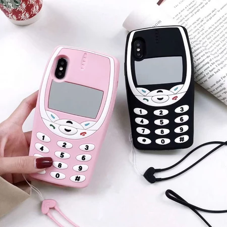 Ốp điện thoại silicon 3D cũ cho iphone 17 16 15 14 13 pro max 12 pro max 11 Pro Max X XS MAX XR 7 8 Plus màu hồng đen Bìa mềm