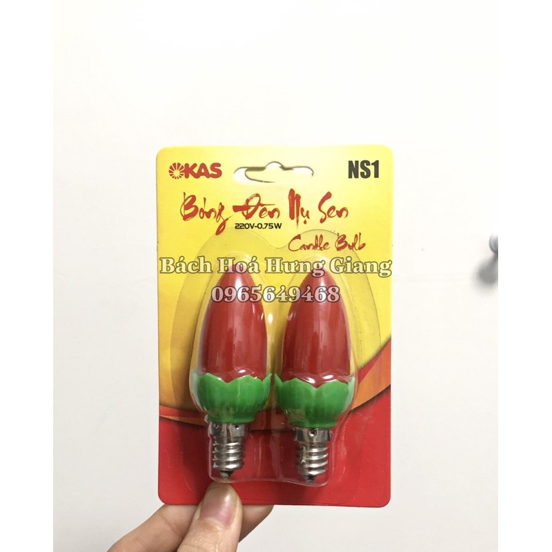 [SIÊU BỀN] Bóng Đèn Thờ Quả Nhót Nụ Sen 2 Bóng Siêu sáng 0,5W