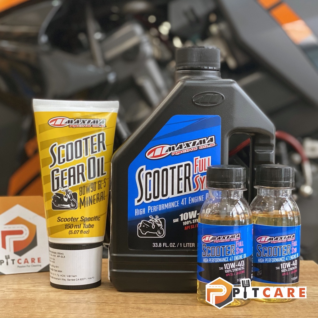 Combo Nhớt Xe Tay Ga Maxima Scooter 10W40 Có Chiết Lẻ Và Nhớt Hộp Số
