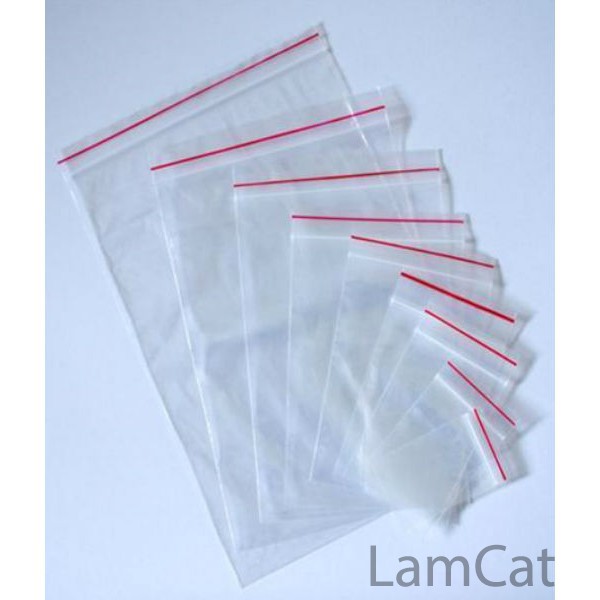TÚI ZIP TRONG ĐỦ KÍCH THƯỚC 1kg(túi ZIPPER nilon có khóa kéo chỉ đỏ ...