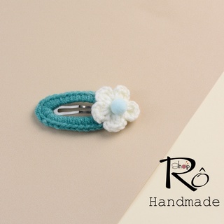 Kẹp tóc bông hoa pom nhỏ xinh cho nữ và bé gái 5.5cm |Cặp tóc mái đáng yêu |Shop Rô Handmade
