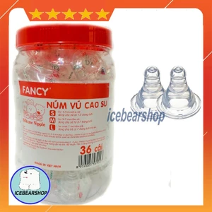 Hộp Núm Siêu Mềm FANCY Silicone, Núm Thay Thế Bình Cổ Nhỏ Tiêu Chuẩn ( 36 cái/hộp)