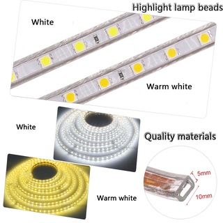 5050 LED dải ánh sáng 220V băng chống thấm nước ngoài trời vườn nhà bên trang trí