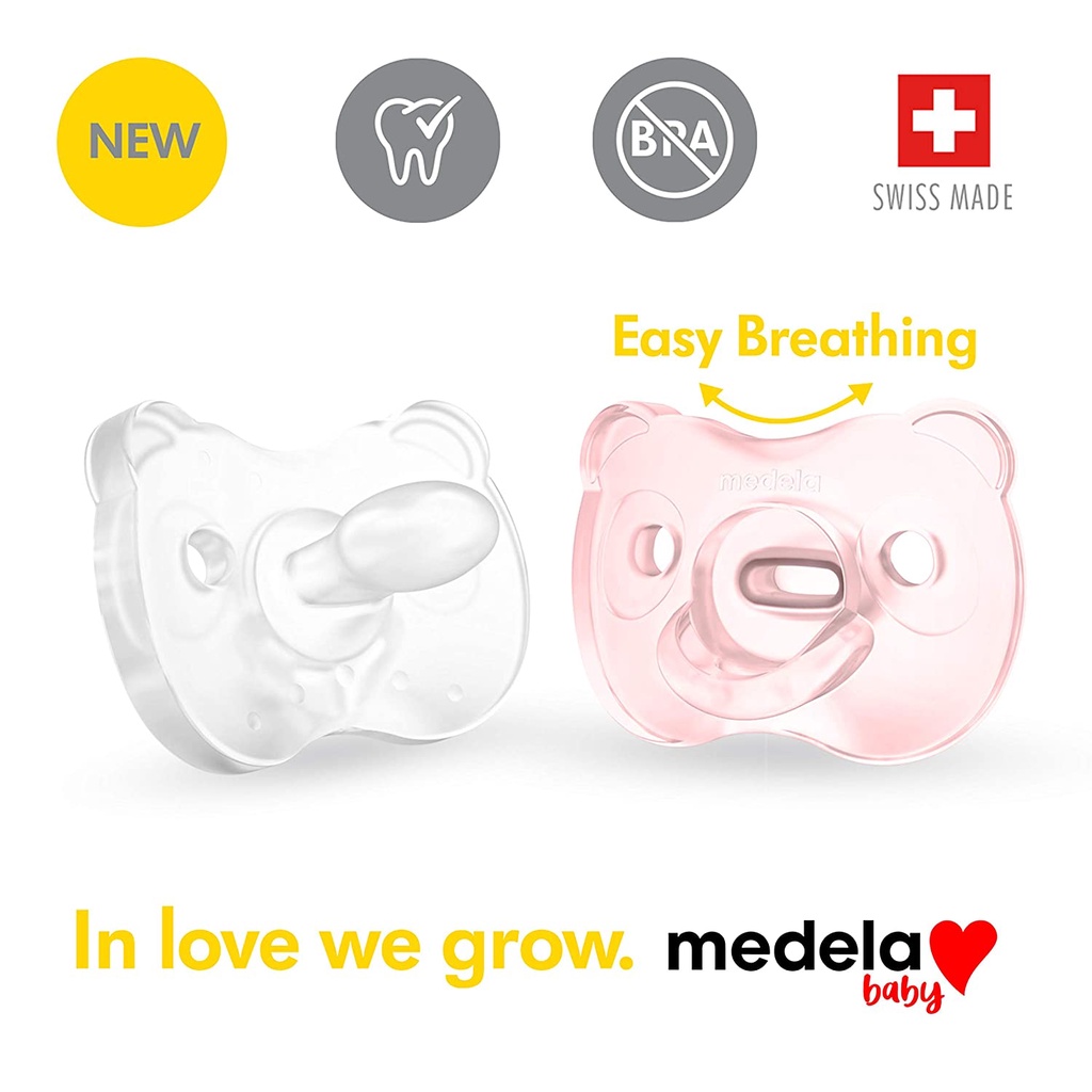 Ảnh Ty ngậm | Medela Baby Pacifier Soft Silicon 0 - 6 tháng, Có hộp đựng tiệt trùng, Silicone mềm, Không chứa BPA 1