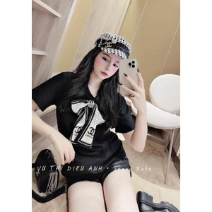 Áo Phông Đính Nơ Yêu Lắm Cơ
