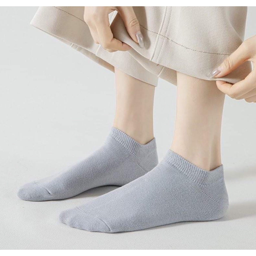Ảnh Tất cổ ngắn nam nữ MC21.STUDIOS trơn chất vải mềm thoáng khí unisex nam nữ vớ phong cách Hàn Quốc S2904 3