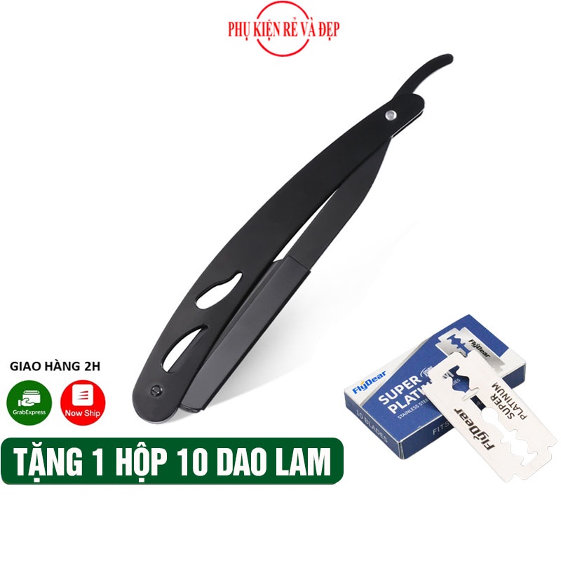 Dao Cạo Râu Tóc Mặt Đa Năng Thần Thánh Thép Đen Baber Cao Cấp Tặng Kèm ...