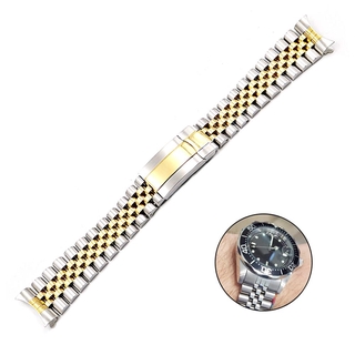 Dành Cho Rolex 36mm Datejus Dây Đeo Đồng Hồ 19mm 20mm Cong End Vít Liên Kết 316L Thép Không Gỉ Năm Thánh Vòng Tay Ban Nhạc