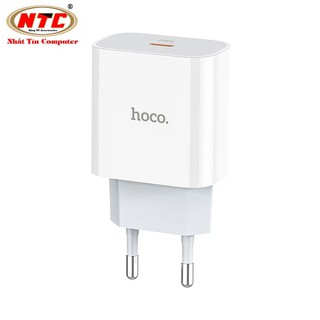 Cốc sạc nhanh Hoco C76A Plus cổng TypeC PD 20W, chân tròn EU (Trắng) - Phụ Kiện Nhất Tín