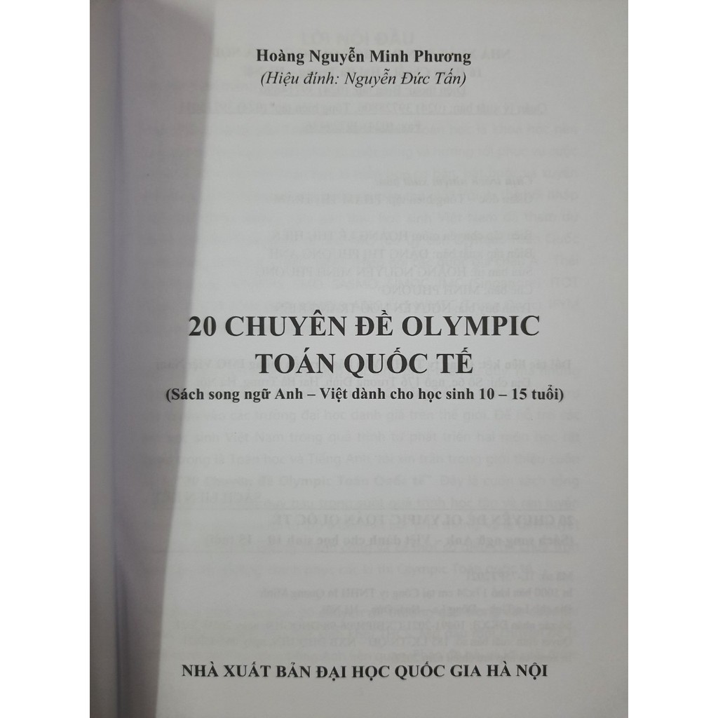 Ảnh Sách - 20 Chuyên đề OLYMPIC Toán quốc tế - Sách song ngữ Anh Việt 2